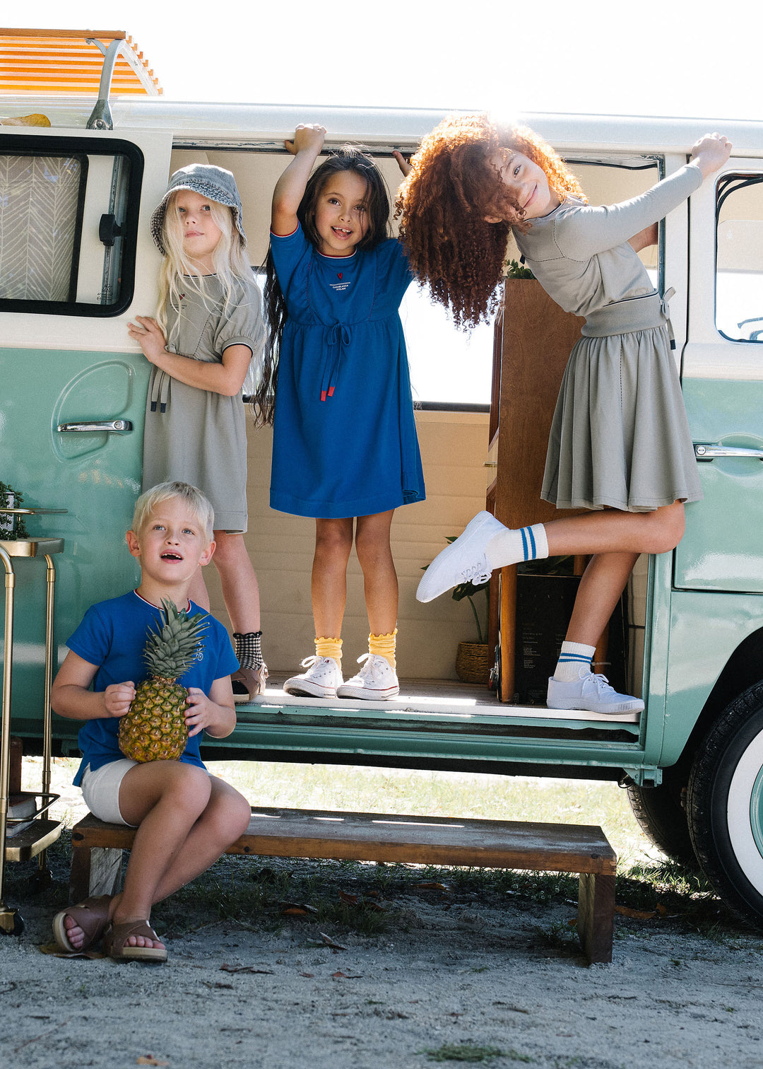 dress s/s outer field with waist tie - electric blue