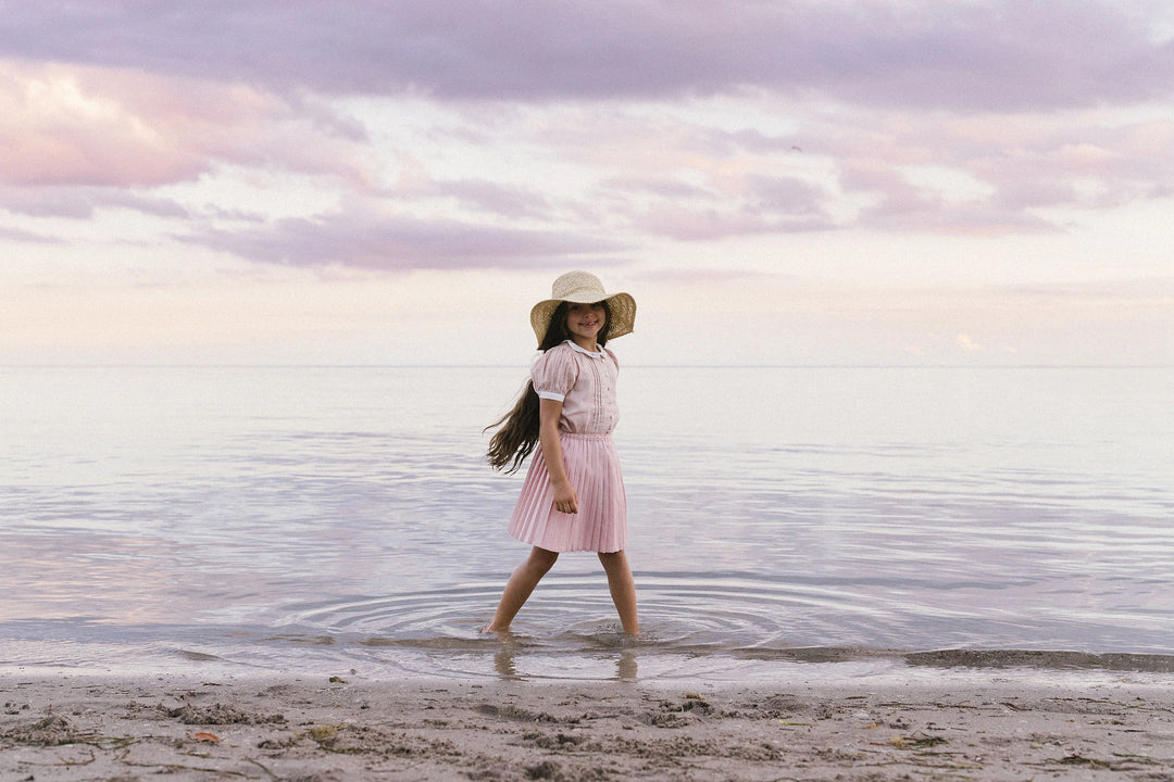 shirt s/s pintuck collared blouse - bud pink