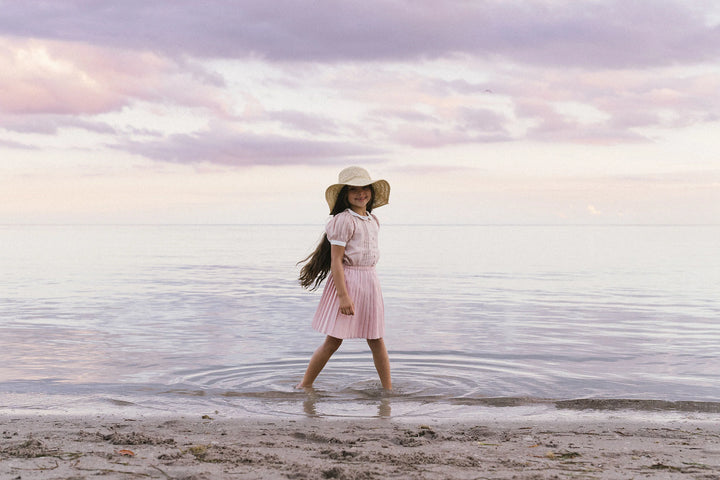 shirt s/s pintuck collared blouse - bud pink