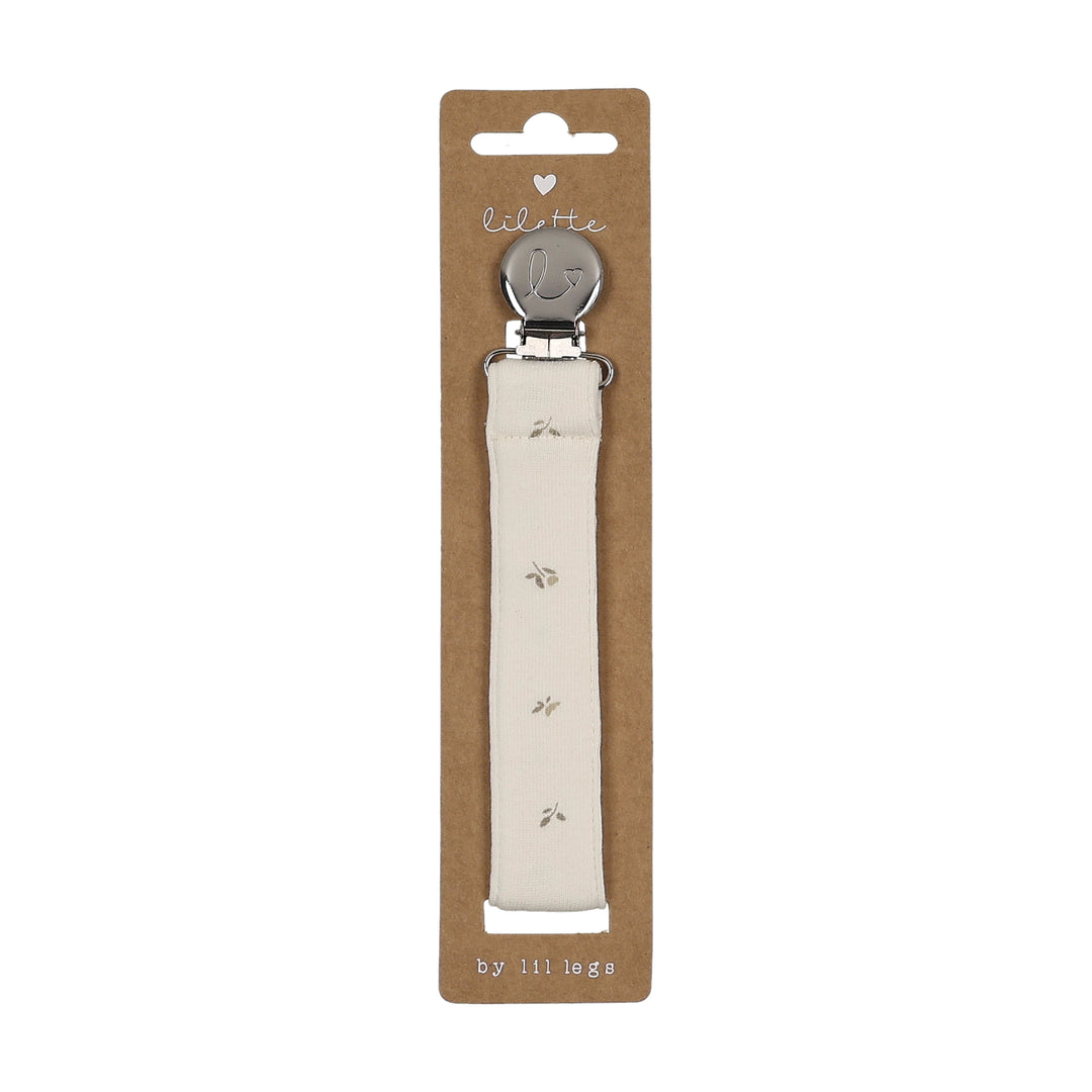 pacifier clip bitsy floral - cream/oat