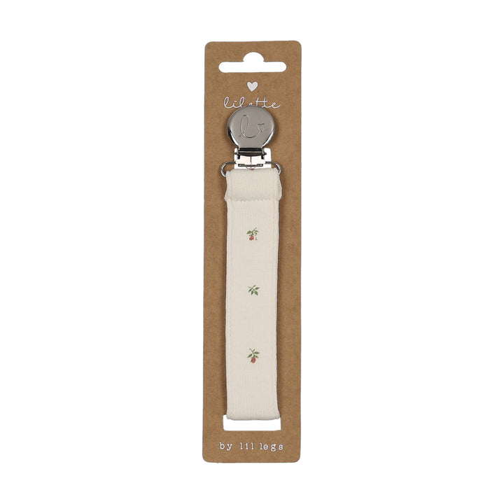 pacifier clip bitsy floral - cream/pink