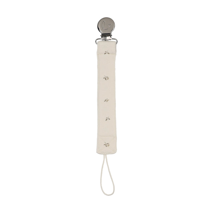 pacifier clip bitsy floral - cream/oat
