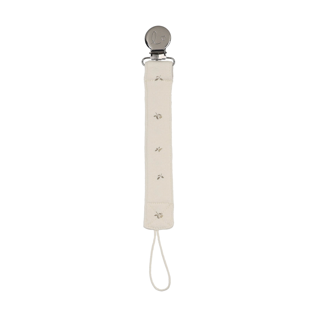 pacifier clip bitsy floral - cream/pink