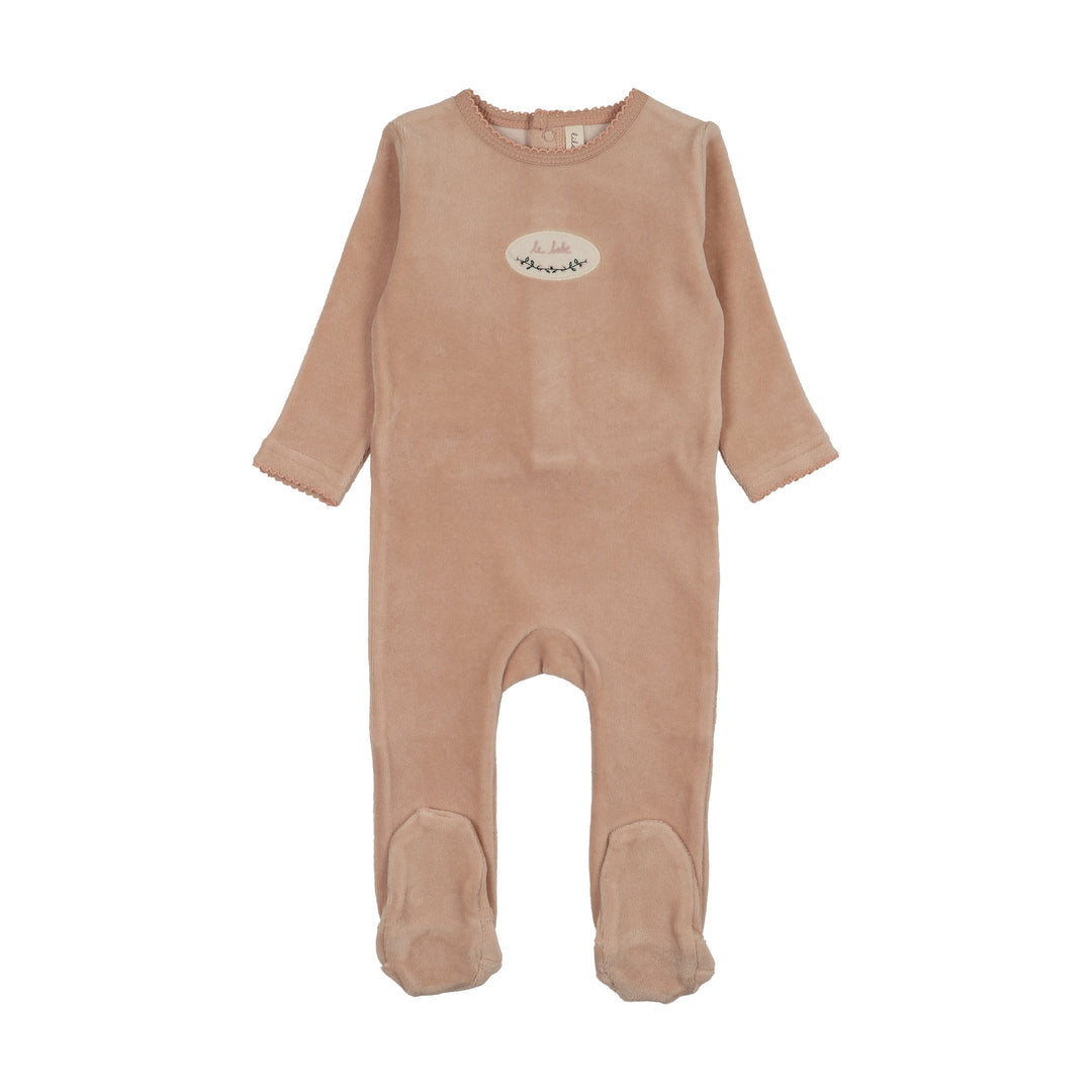 footie velour patch - dusty pink