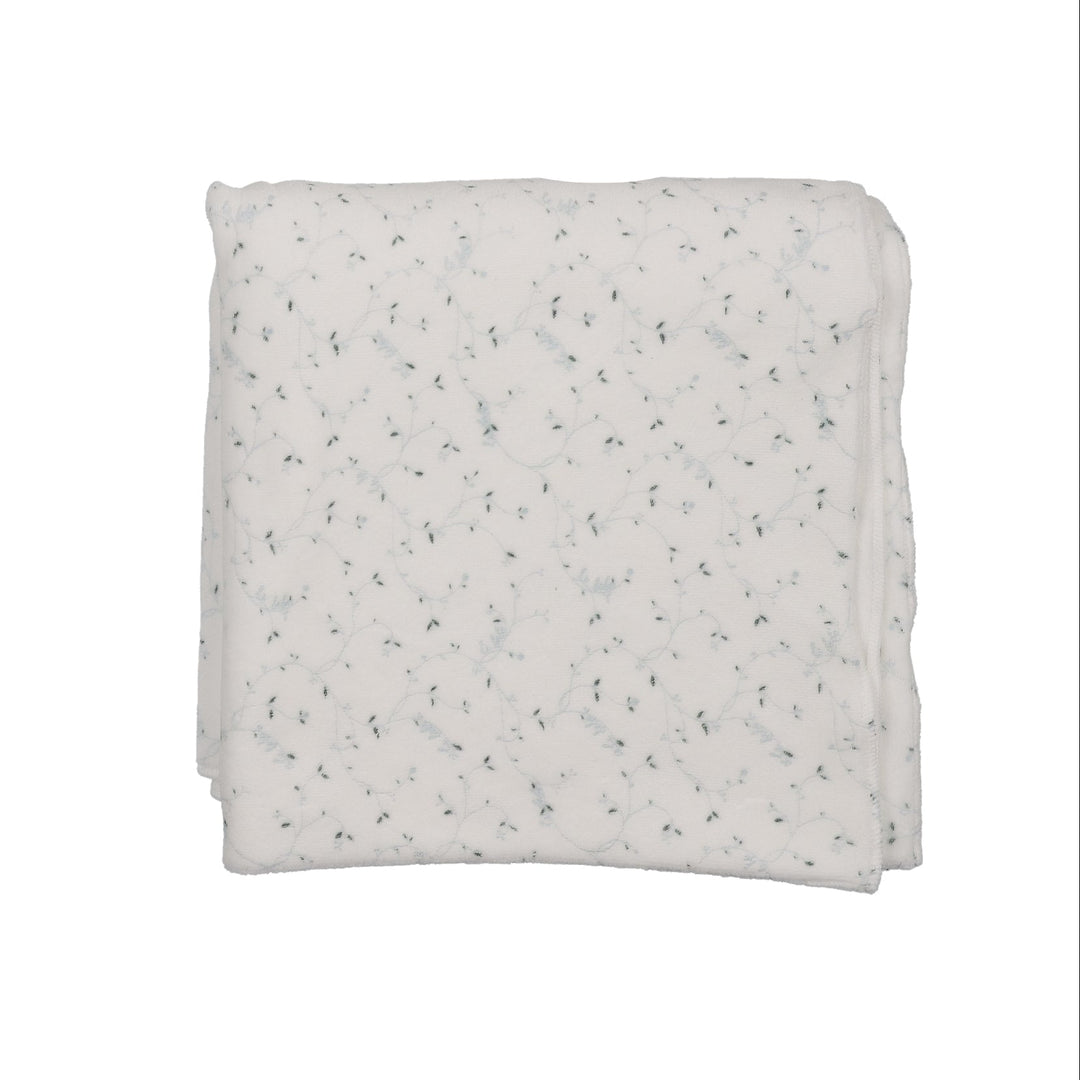 swaddle branch print - cream/blue