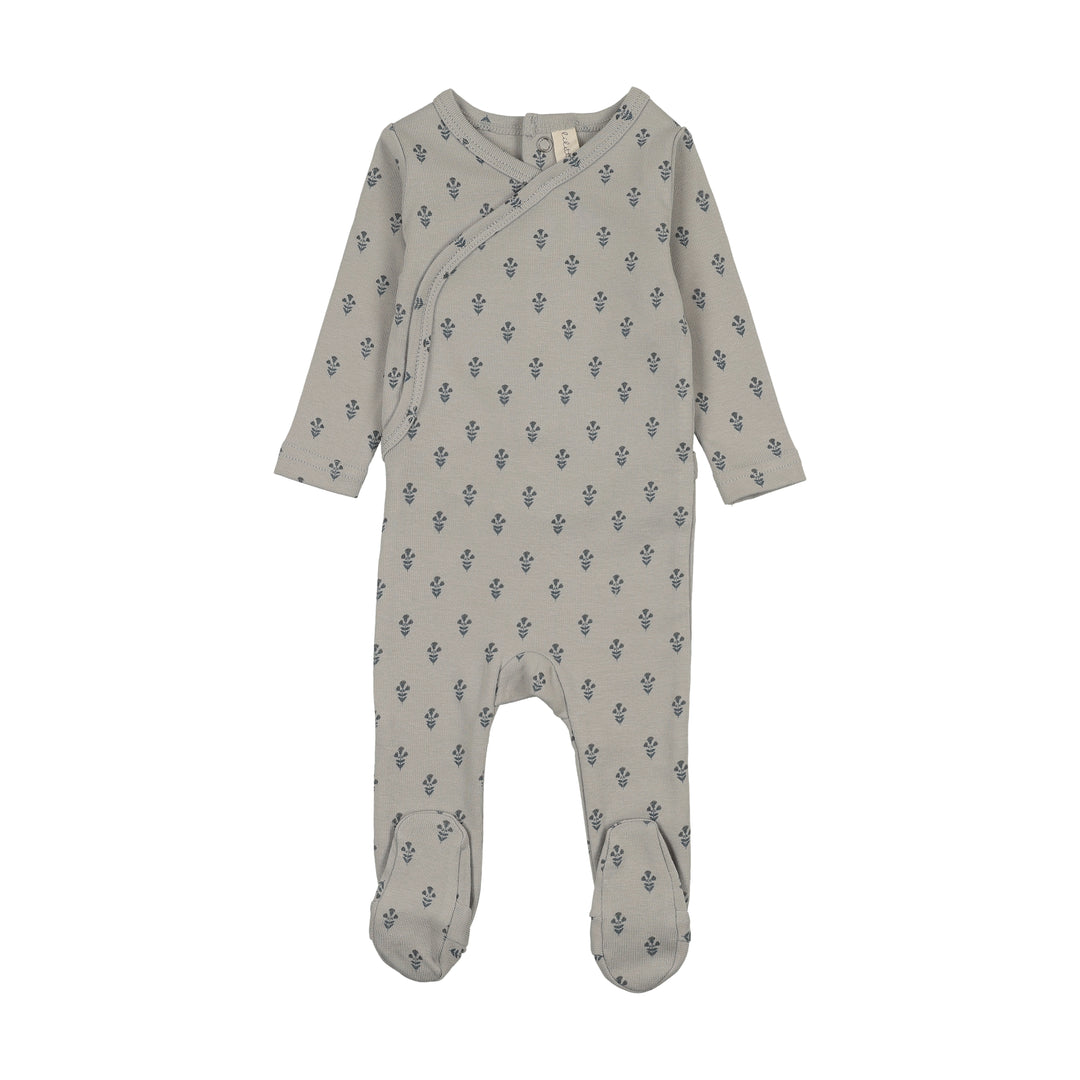 footie marigold print - blue