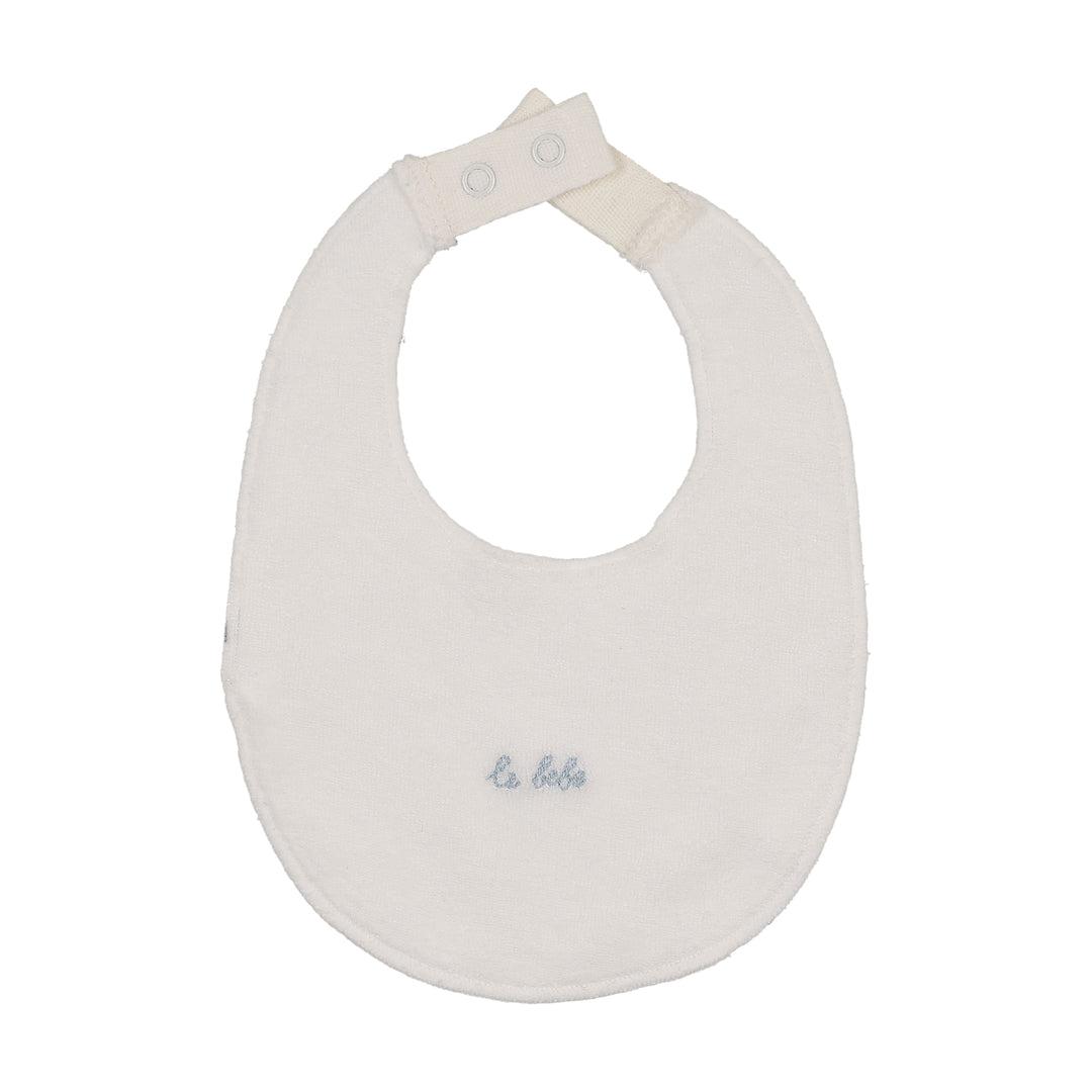 bib le bebe pointelle - cream/blue