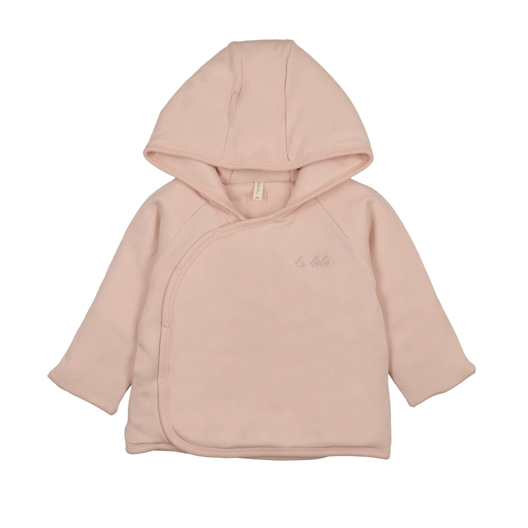 jacket padded le bebe wrap with hood - dusty pink