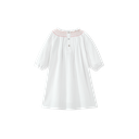 linen dress with floral smocking - white