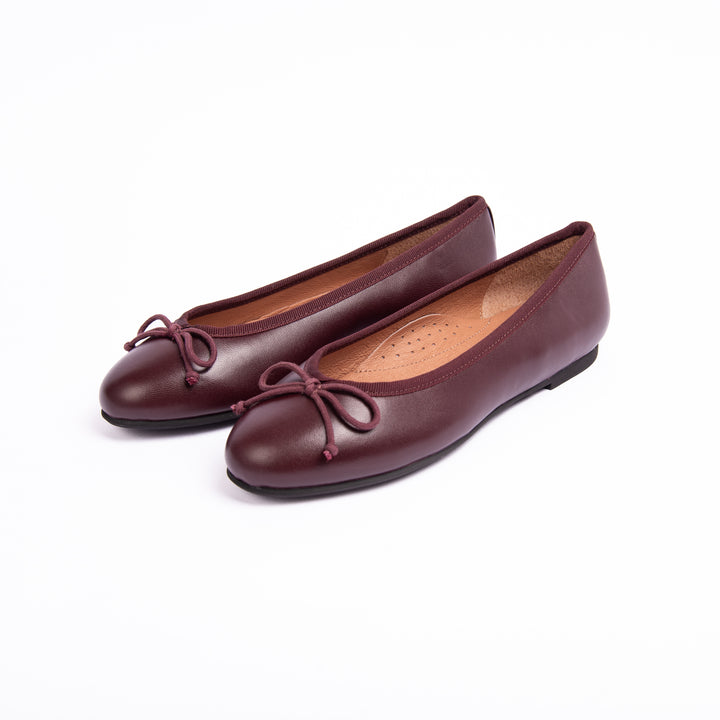 shoes lucie slip ons with rope bow - burgundy leather