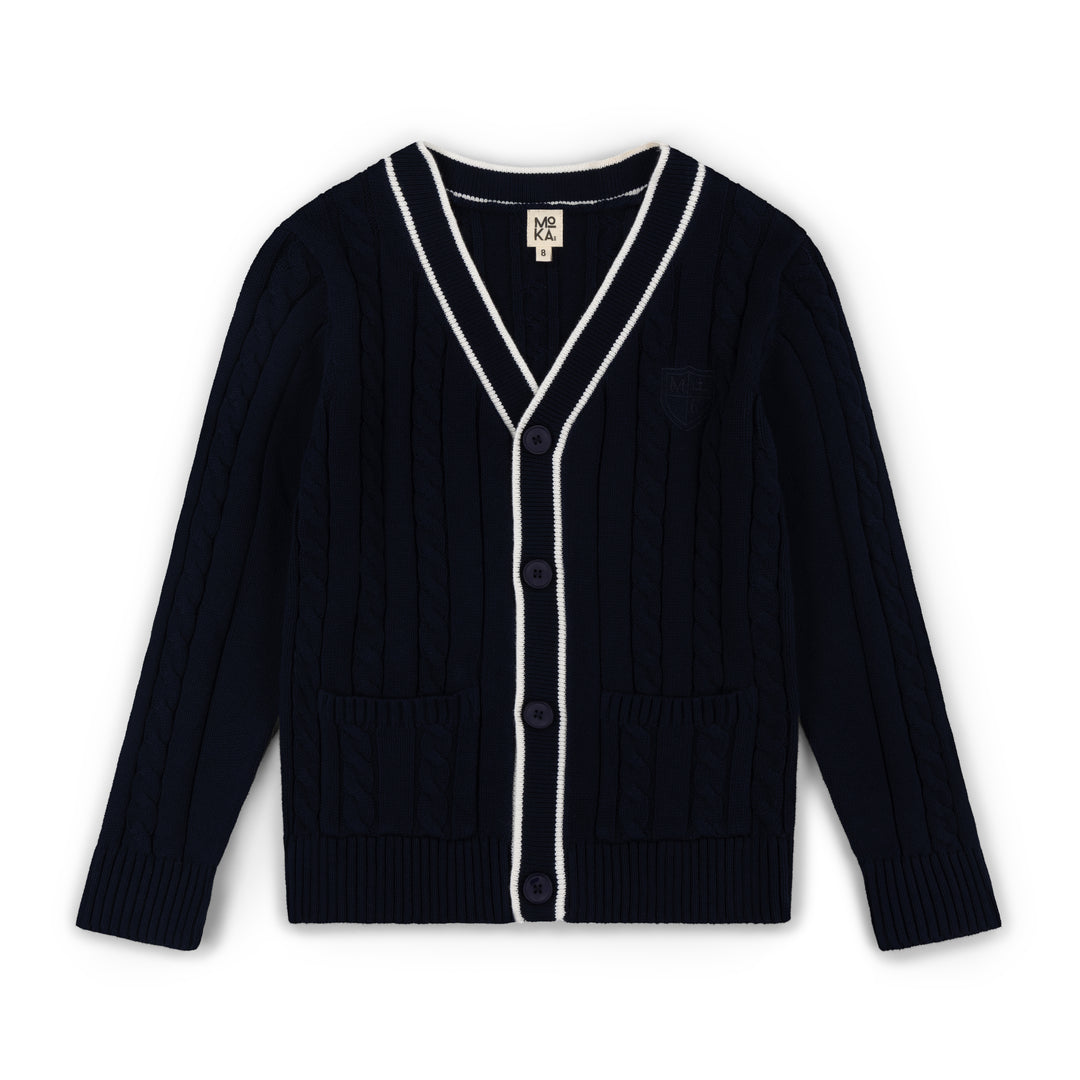 cardigan cable knit - navy