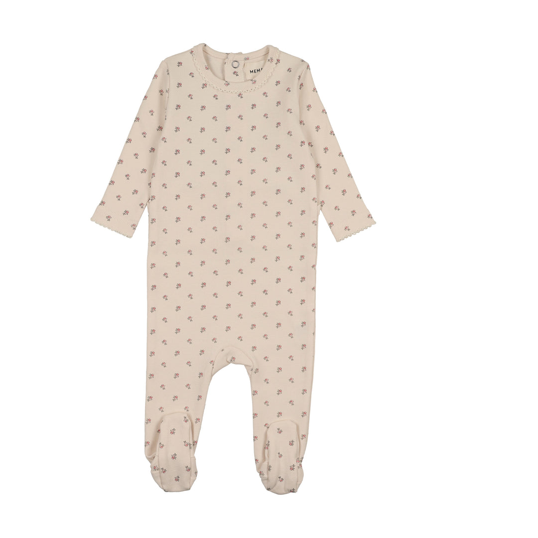 footie berry print with beanie - pink berry print