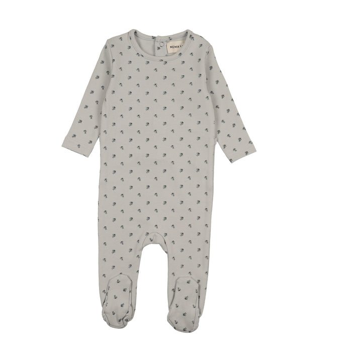 footie berry print with beanie - blue berry print