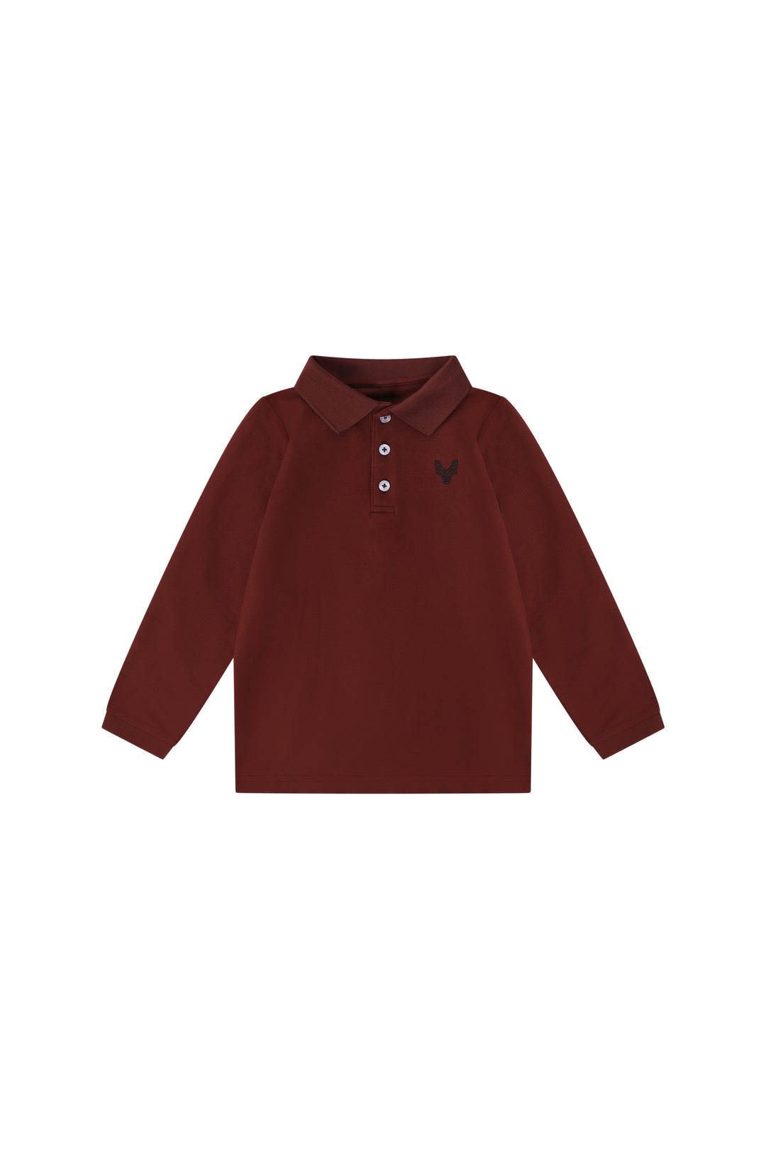 polo l/s solid emblem - burgundy