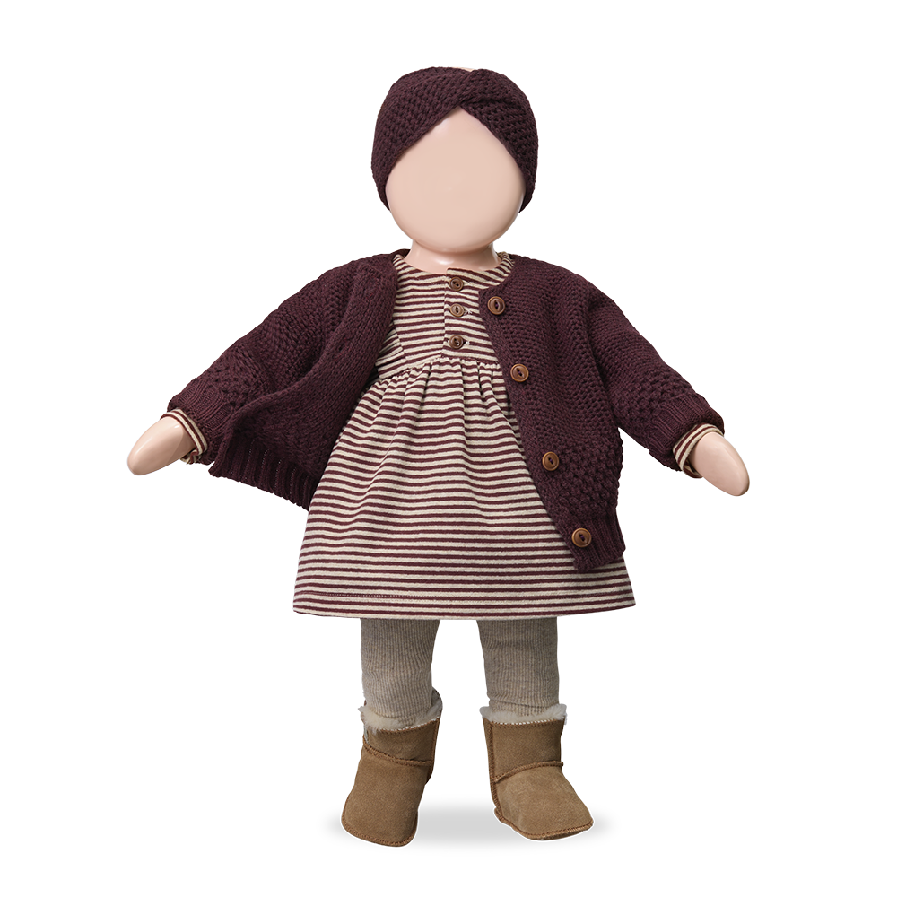 top l/s wool textured cardigan - melanzana