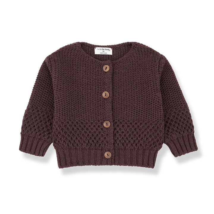 top l/s wool textured cardigan - melanzana