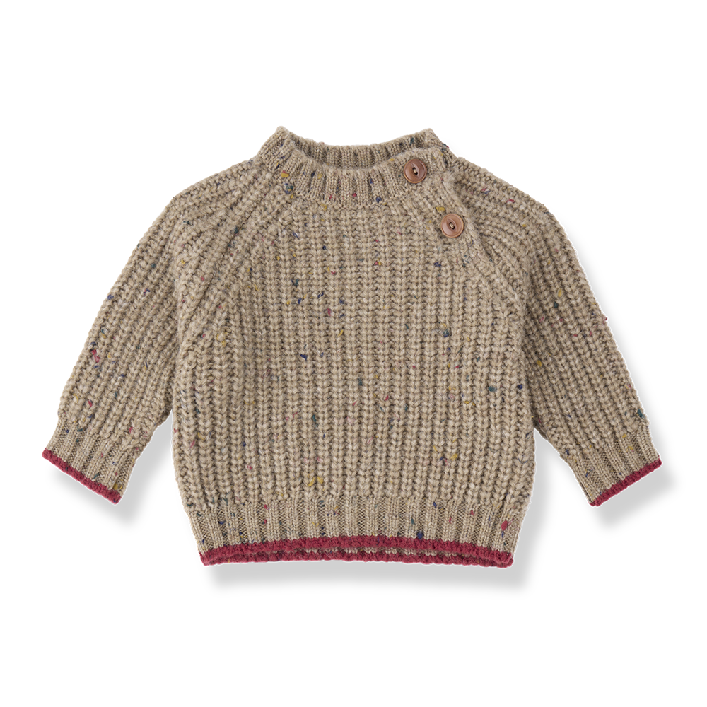 top l/s chunky knit speckled sweater - canapa