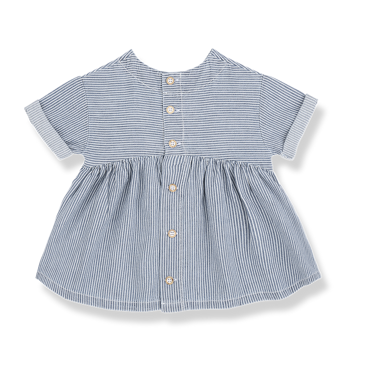 dress s/s striped with pockets - denim