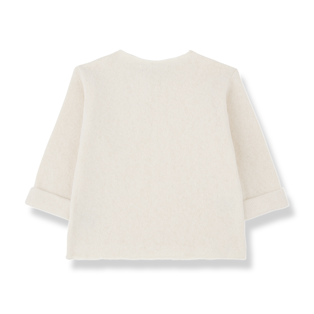 set knit henley shirt and pants - ecru