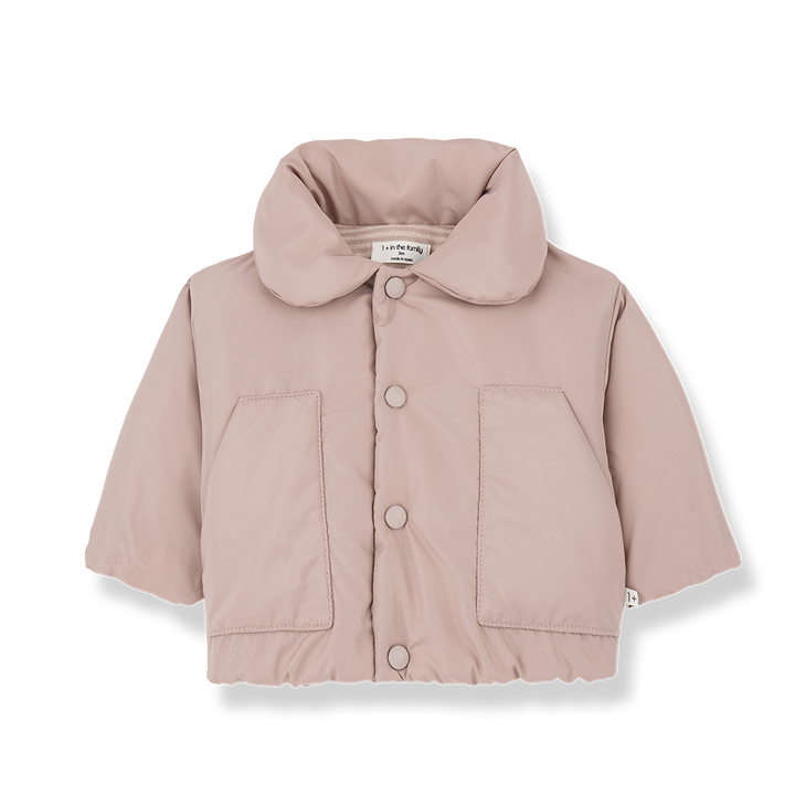 coat padded collared - nude