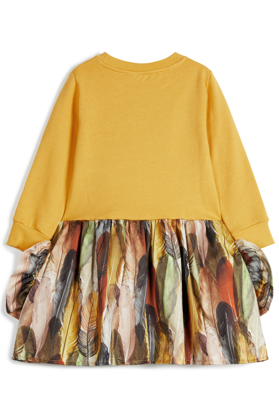 dress feather print skirt and sweater top with pockets - mercedes mostarda