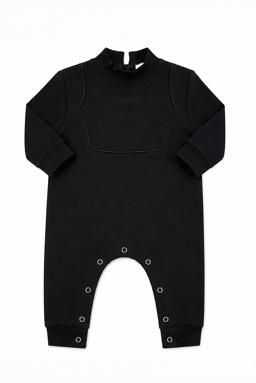 one piece french terry with piping - black