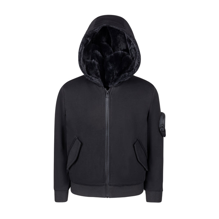 jacket sweatshirt fur lined - black