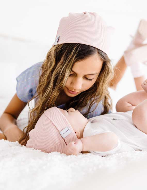 hat ribbed beanie - blush