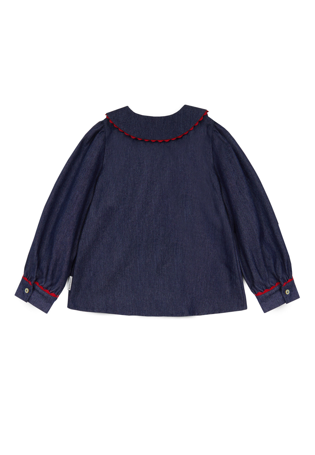 shirt l/s scalloped edge denim - dark blue