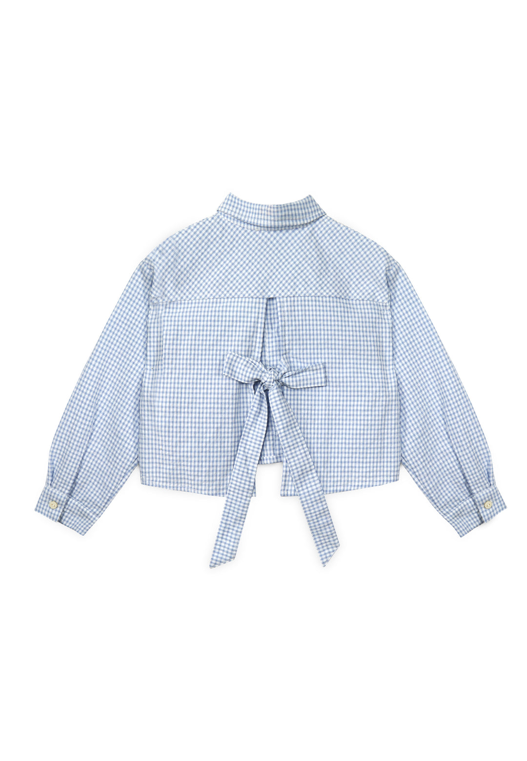 shirt l/s seersucker pocket with open back - blue