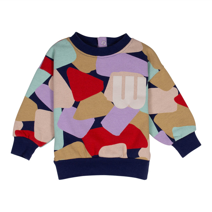 top l/s sweat pebble print - suaves dark