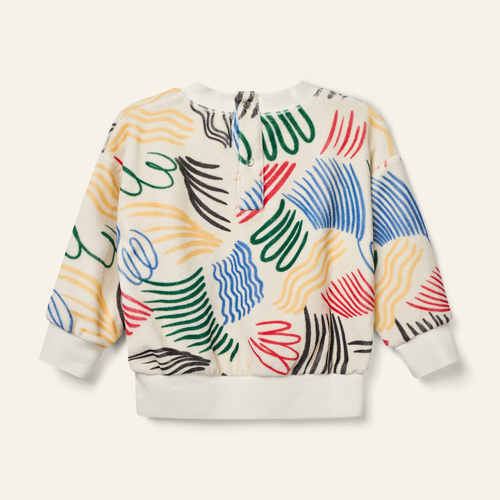 top l/s velour mini allegro sweatshirt - allegro ecru