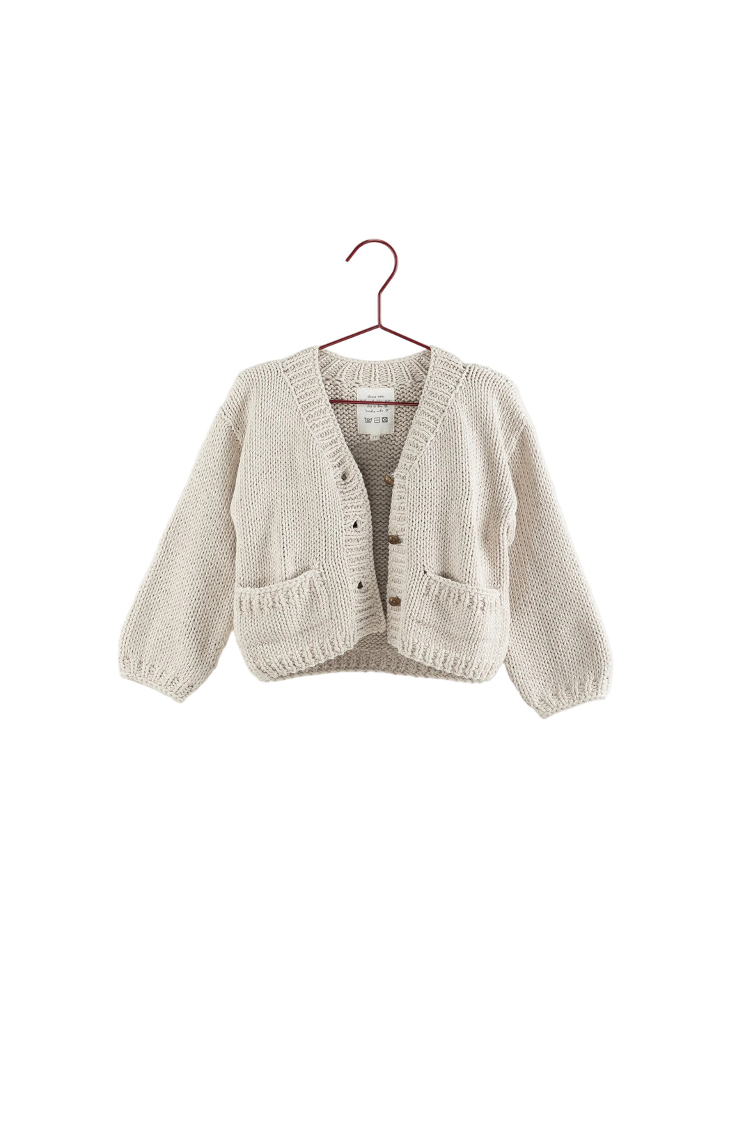 top l/s knit v cardigan - macaron