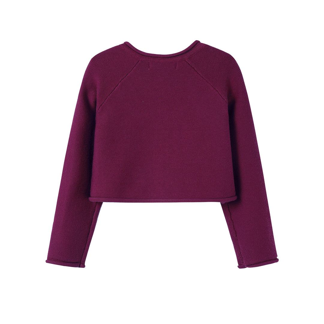 top l/s knit cardigan - magenta