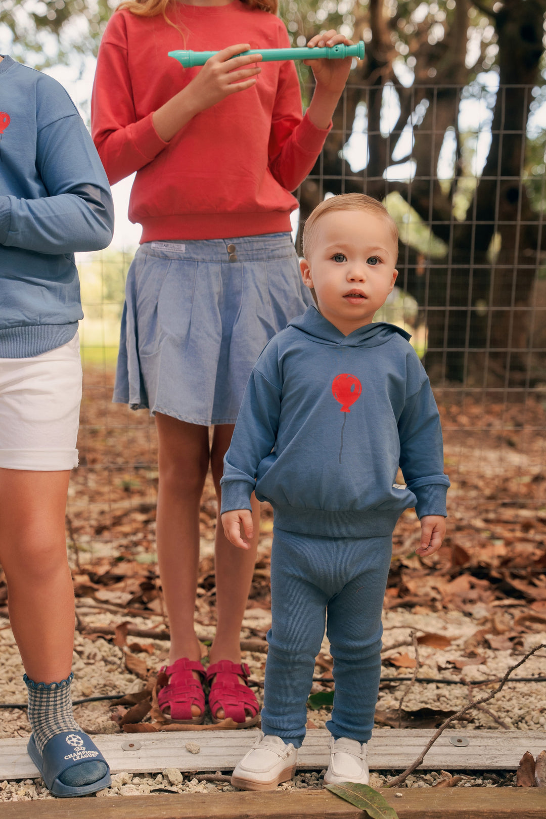 set outfit balloon hoodie and pants - dark blue