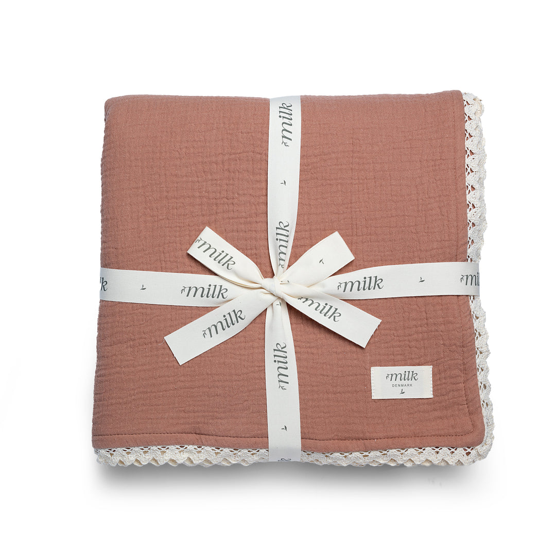 blanket laced edge - terracota