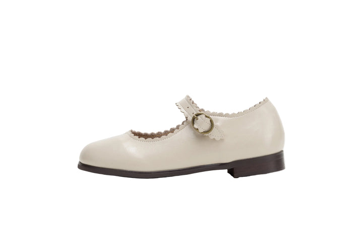 shoes scallop mary janes platform sole - milk