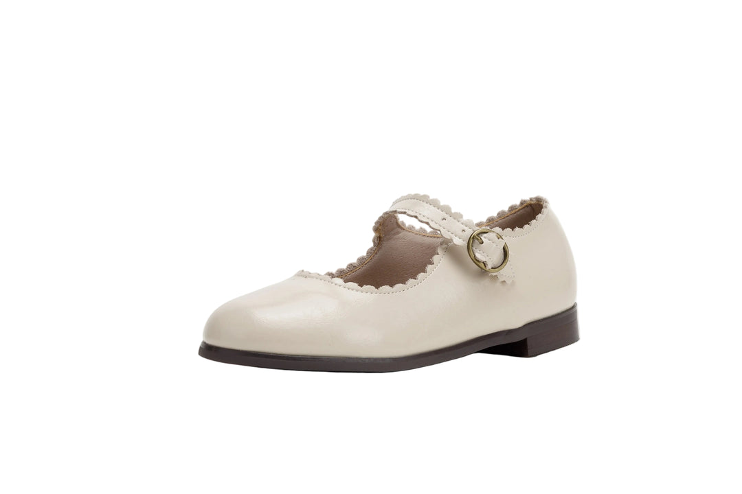 shoes scallop mary janes platform sole - milk