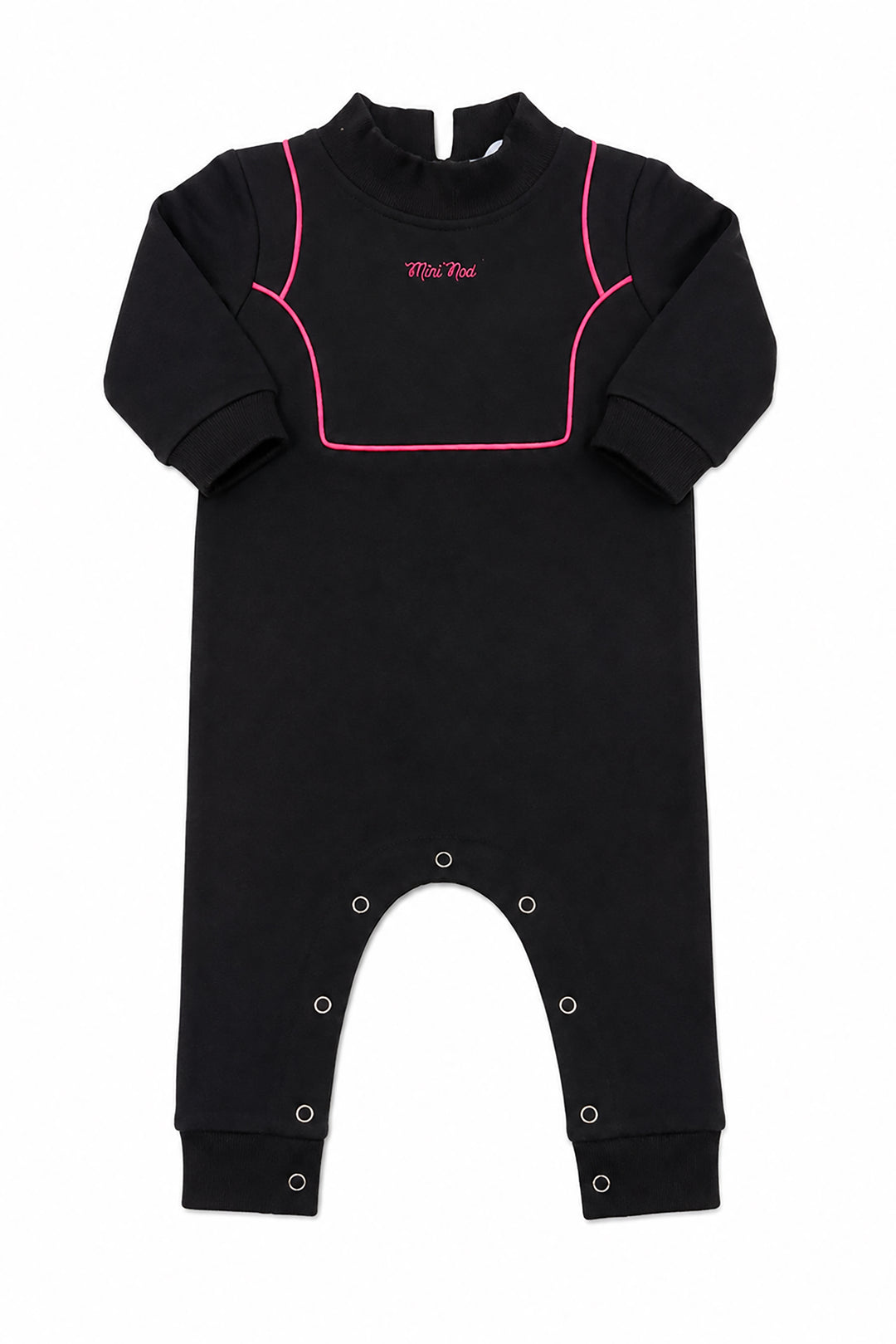 one piece french terry piping - black