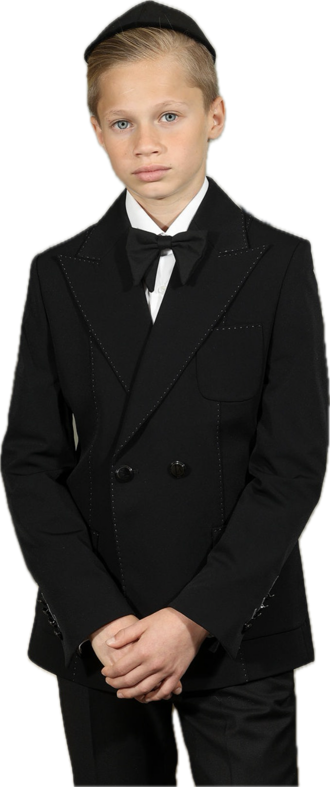 suit double breasted stitch detail blazer and pants - black