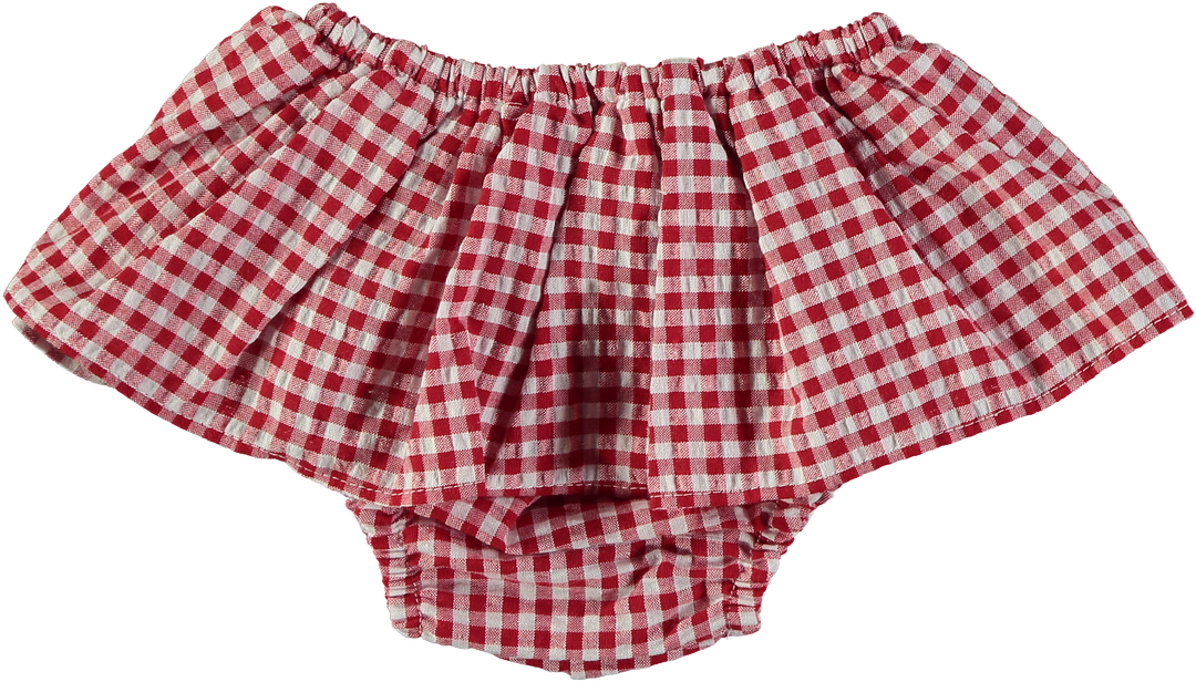 bloomer gingham ruffle - red