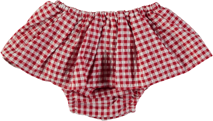 bloomer gingham ruffle - red