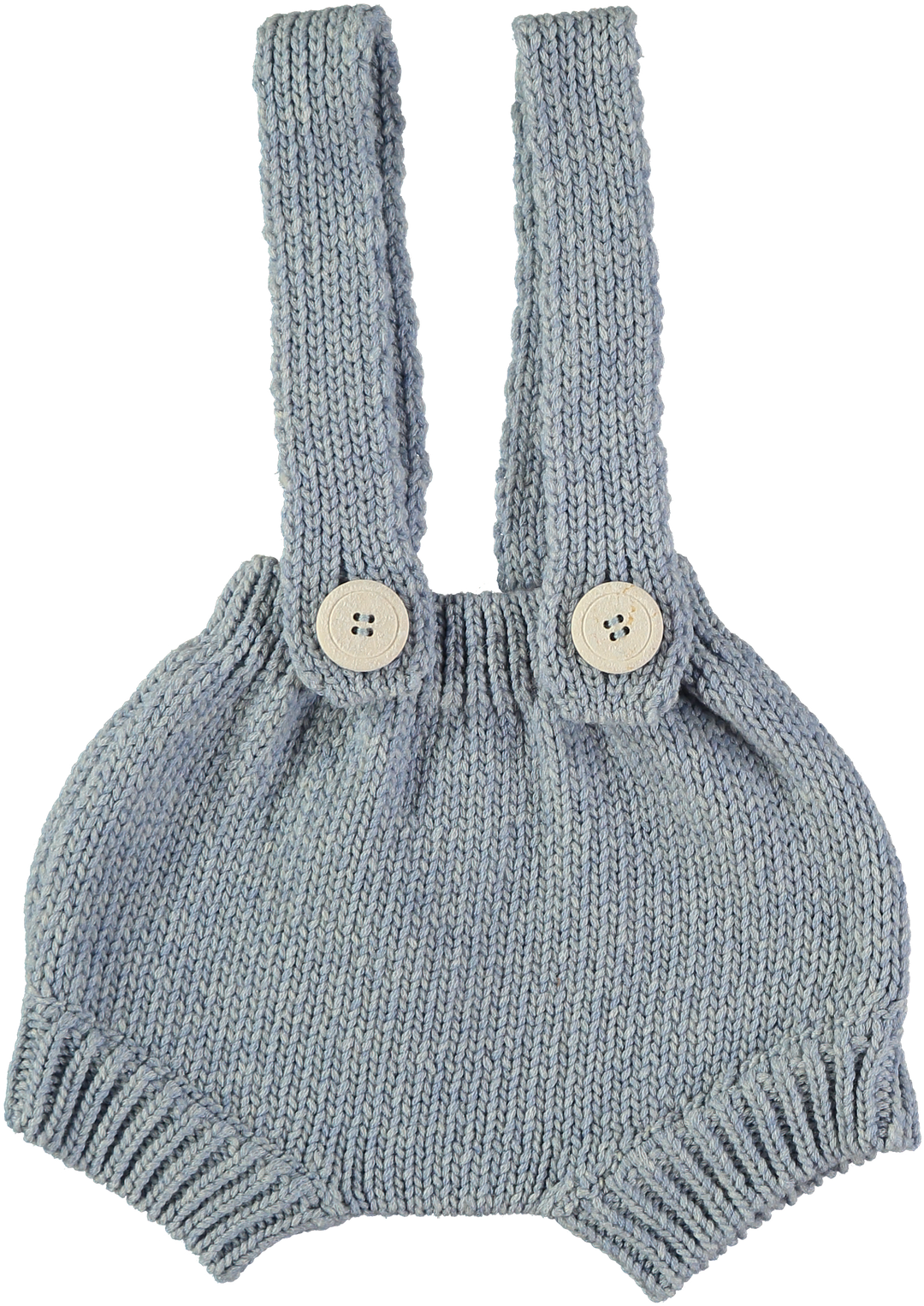 one piece heathered knit button overalls - blue