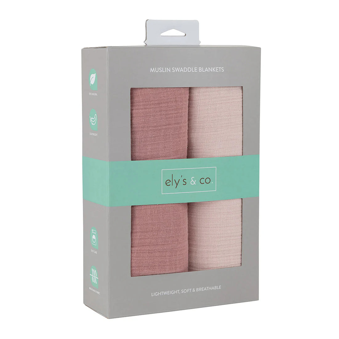 swaddle muslin 2 pack - rosewater & cranberr