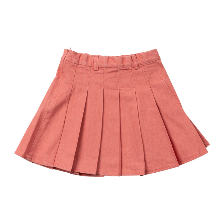 skirt box pleated denim - blush-502