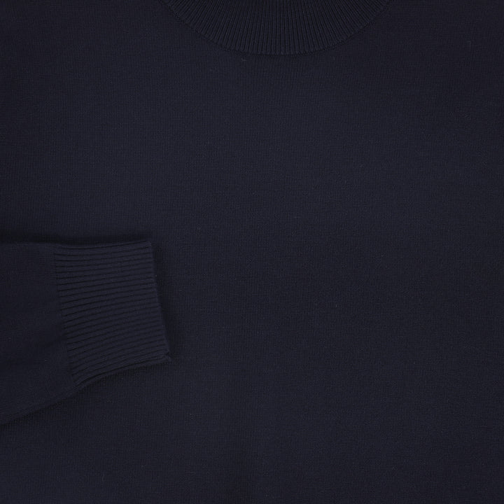 top l/s ruffled turtleneck - navy
