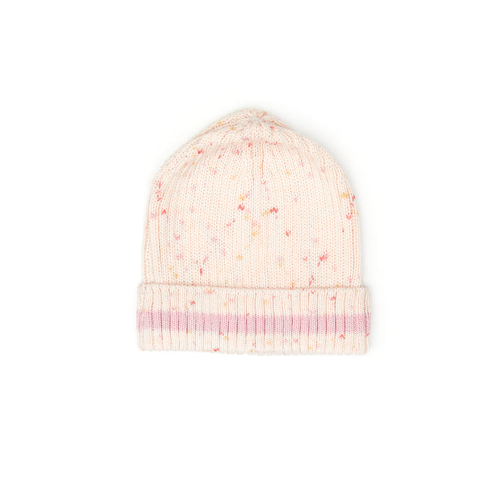 jacket chunky rib hooded cardigan with beanie - rose confetti