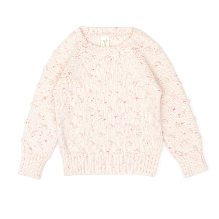 set outfit multi popcorn knit sweater and ribbed leggings - rose confetti