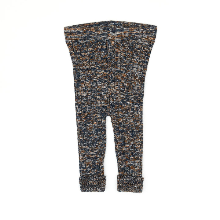 set outfit multi popcorn knit sweater and ribbed leggings - navy marl