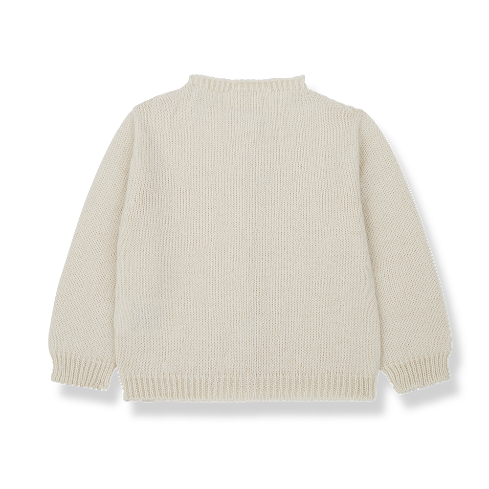 top l/s wool knit - ecru